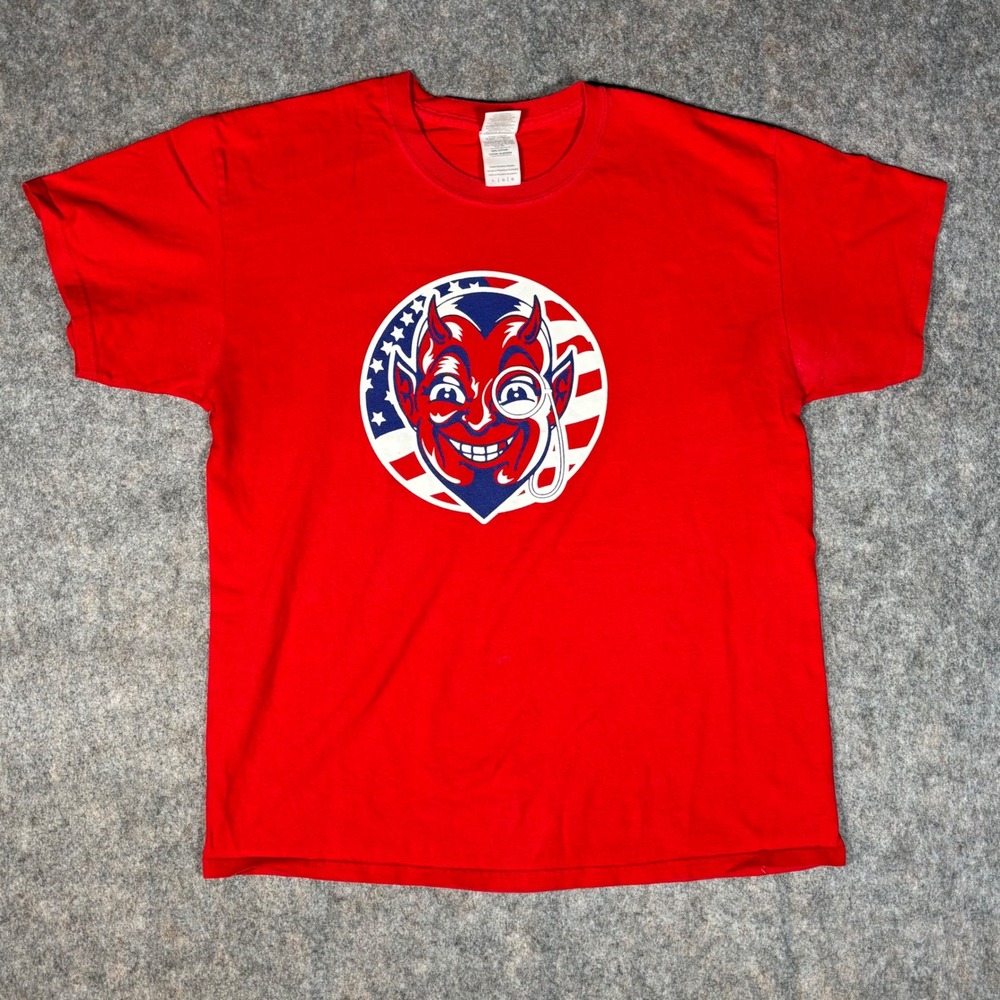 Gildan The Red Jug Pub T-Shirt Mens L Red White & Brew Graphic Tee MARKS READ